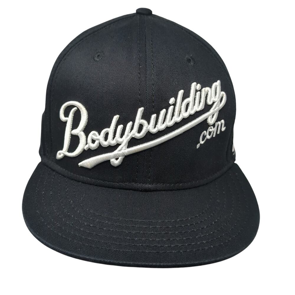 Bodybuilding.com Snapback Hat Black One Size Adjustable Embroidered 6 Panel
